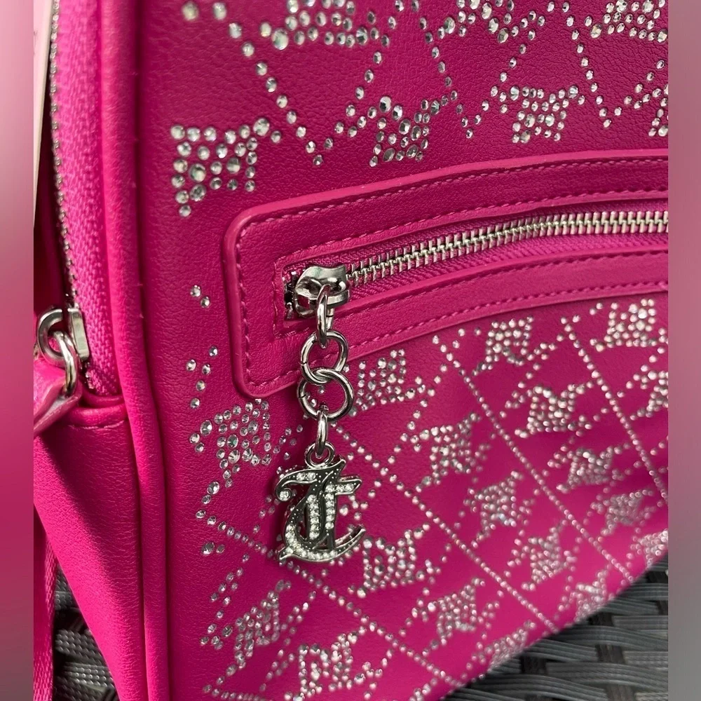 Juicy Couture Backpack,Juicy Couture Pink Backpack with Silver Accents